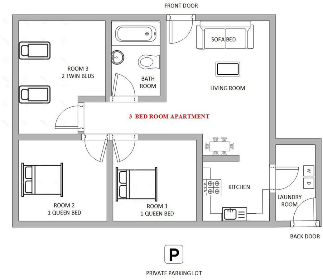 1 Or 3 Bedroom Apartment With Full Kitchen Page Eksteriør bilde
